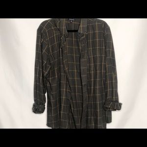 Oversized Plaid Olive Buttoned Down Shirt
